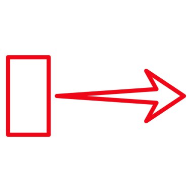 Çekme oku sağ kontur vektör simgesi