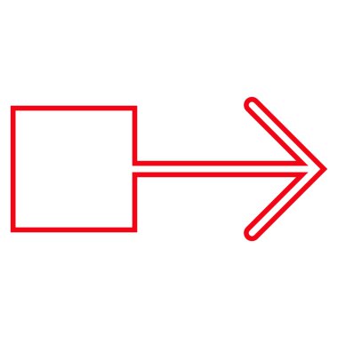 Çekme oku doğru anahat vektör simgesi