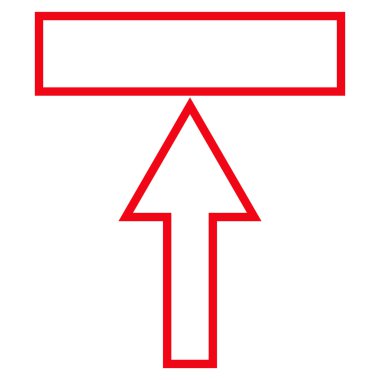 Yukarı kontur vektör simgesi itmek