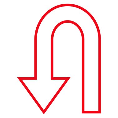 Kontur vektör simge ok geri