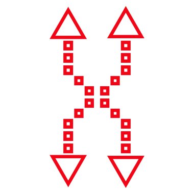 Shuffle okları dikey kontur vektör simgesi