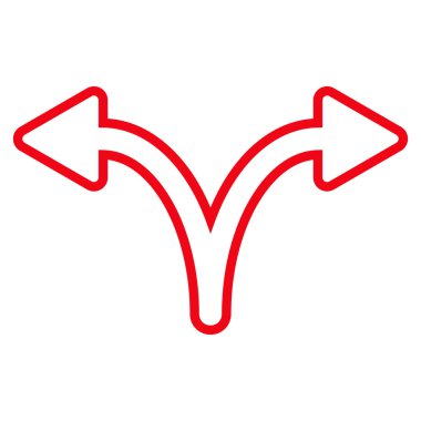 Ok sol şu ince çizgi vektör simgesi bölme