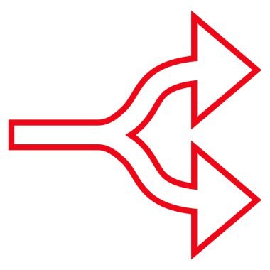 Split okları doğru anahat vektör simgesi