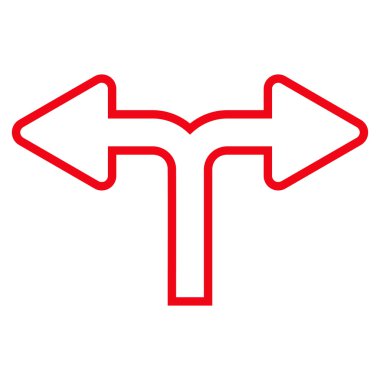 Split ok sol sağ kontur vektör simgesi