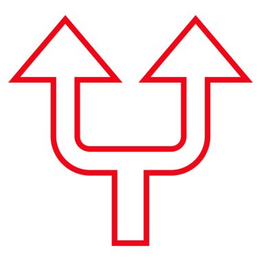 Kontur vektör simge yukarı ok bölme