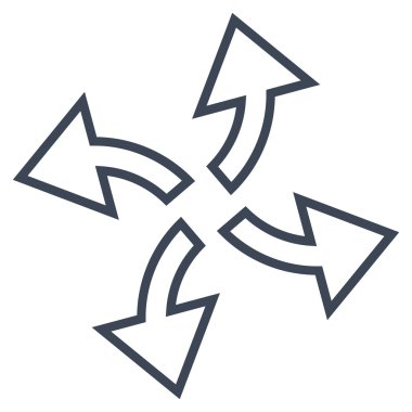 Santrifüj okları kontur vektör simgesi