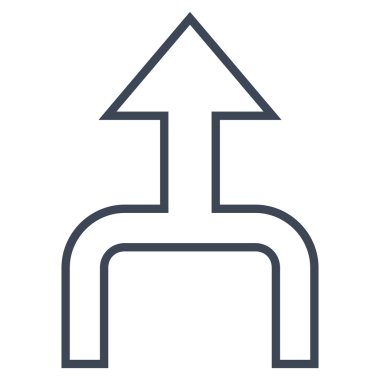 Kontur vektör simge yukarı ok birleştirmek