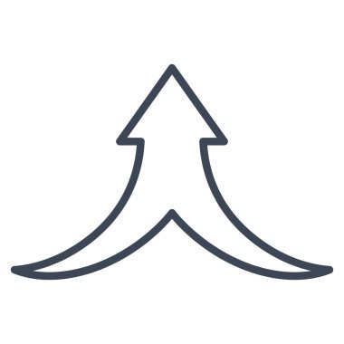 Kontur vektör simge yukarı ok birleştirmek