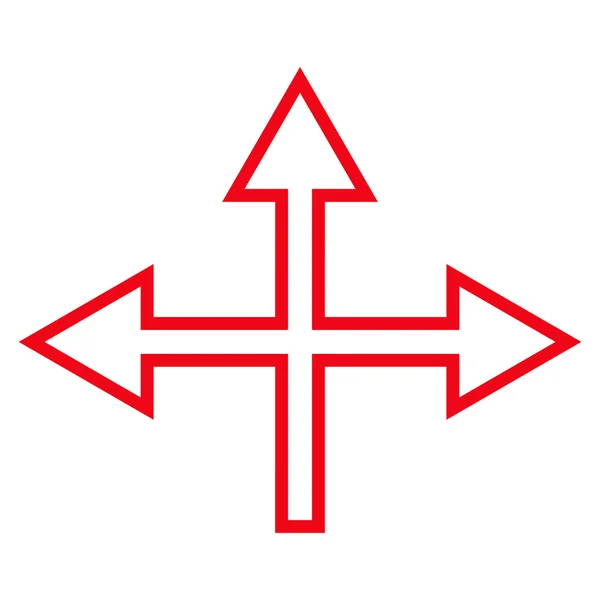 Intersection Arrows Thin Line Vector Icon — Stock Vector