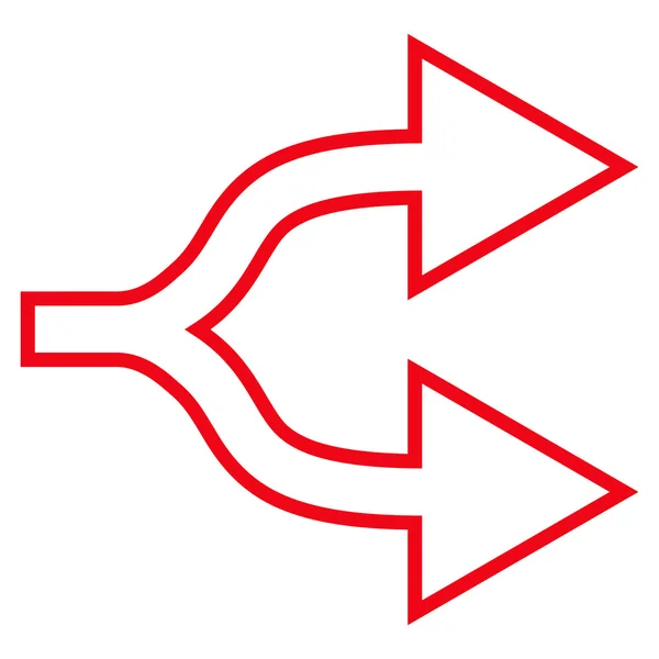Junction Arrow Esquema derecho Vector Icono — Archivo Imágenes Vectoriales