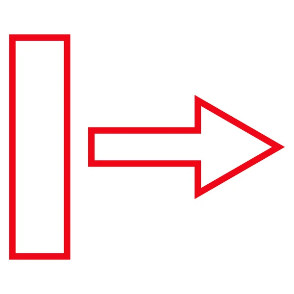 Icône de vecteur de contour droit de flèche de traction — Image vectorielle