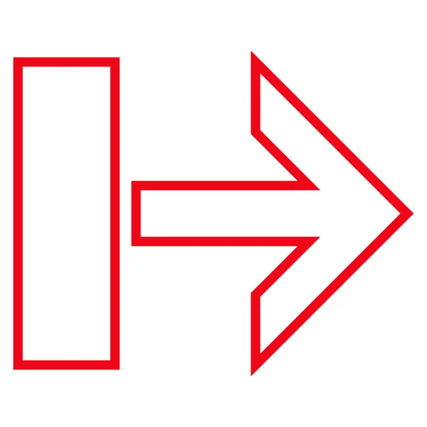 Wyciągnąć Arrow prawo cienka linia wektor ikona — Wektor stockowy