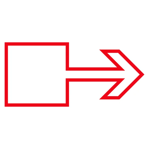 Icône de vecteur de contour droit de flèche de traction — Image vectorielle