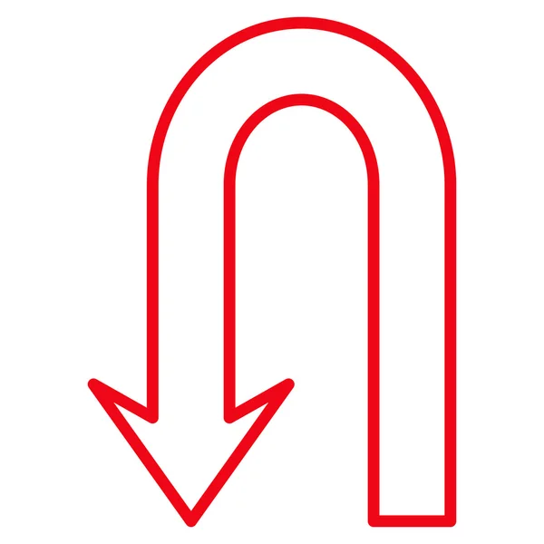 Návrat šipky tenká linie vektorové ikony — Stockový vektor
