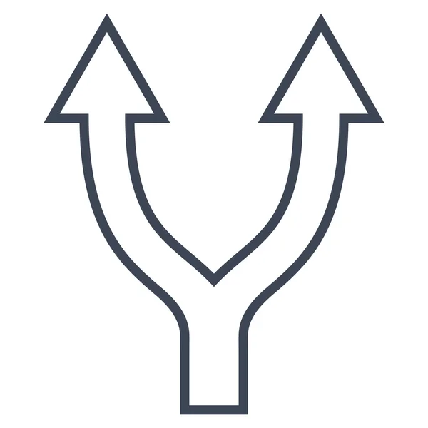 Flecha de bifurcación arriba línea delgada Vector icono — Vector de stock