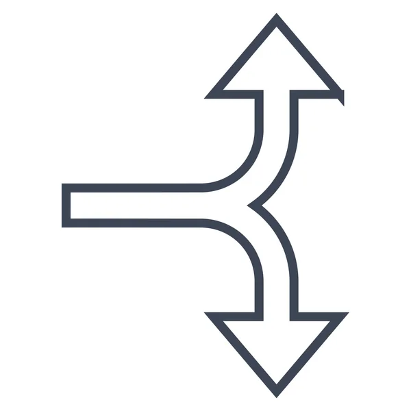 Bifurcatie pijl-omhoog of omlaag lijn Vector Icon — Stockvector