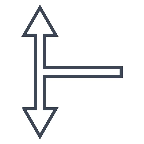 Flecha de bifurcación arriba abajo del contorno Vector icono — Archivo Imágenes Vectoriales