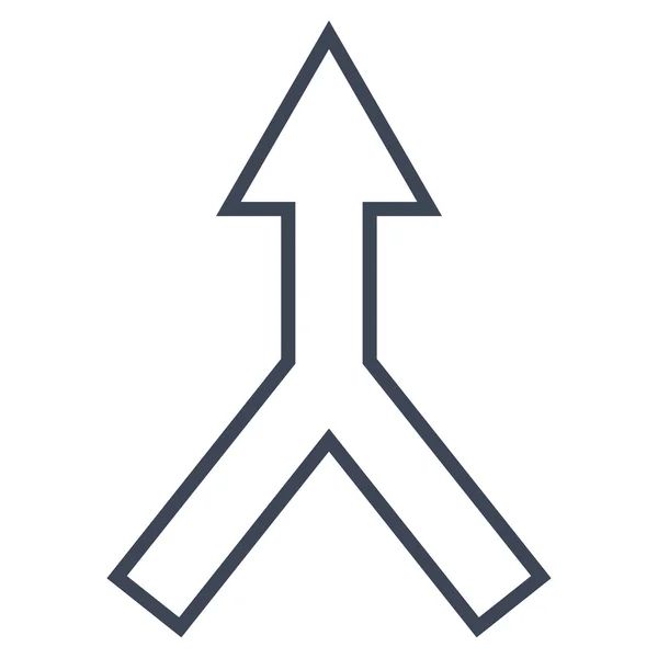 Conectar flecha hacia arriba esquema Vector icono — Vector de stock