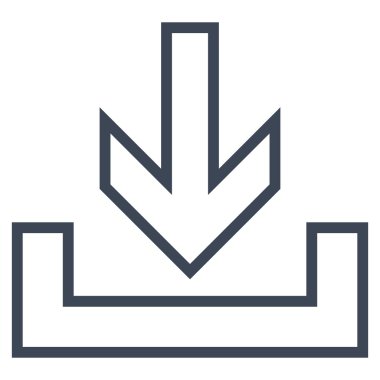 Yüklemeler ince çizgi vektör simgesi