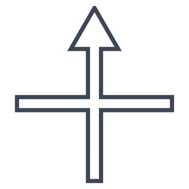 Anahat vektör simge yukarı ok çapraz