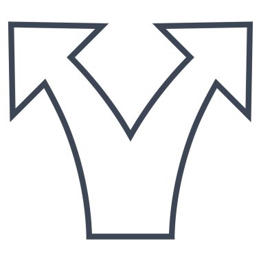 Ok ince çizgi vektör simgesi bölmek