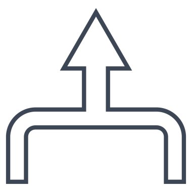 Kontur vektör simge yukarı ok bağlanmak