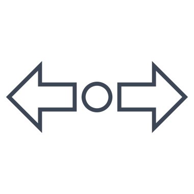 Okları yatay kontur vektör simgesini genişletin