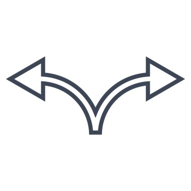 Ok sol doğru anahat vektör simgesi bölmek