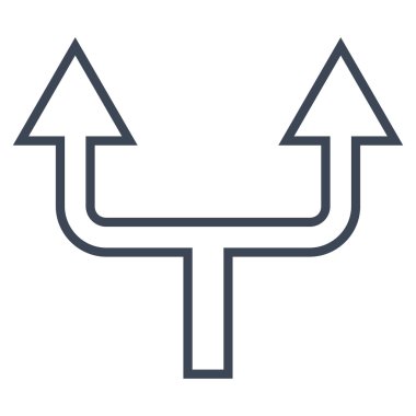 İnce çizgi vektör simge yukarı ok bölmek