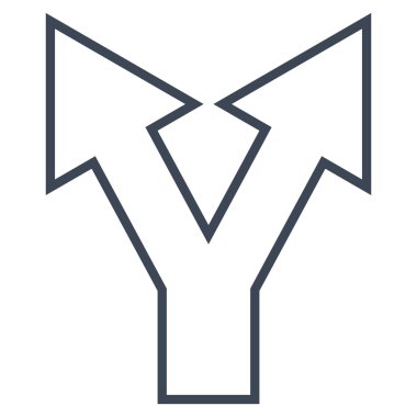 Kontur vektör simge yukarı kavşak ok