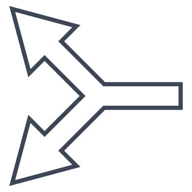 Kavşak ok sol kontur vektör simgesi