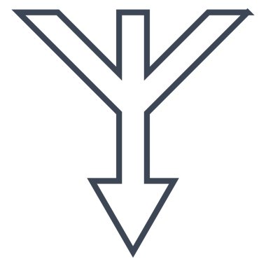 Anahat vektör simgesi aşağı ok birleştirme