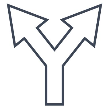 Kavşak ok sol sağ kontur vektör simgesi