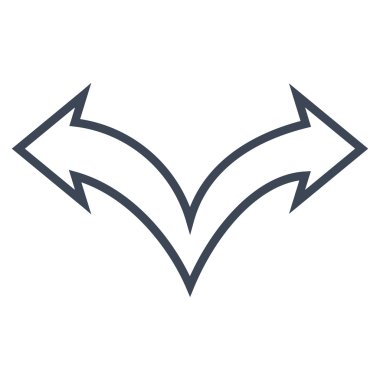 Kavşak ok sol şu ince çizgi vektör simgesi