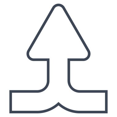 İnce çizgi vektör simge yukarı ok birleştirme