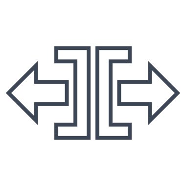 Yatay anahat vektör simgesini genişletin