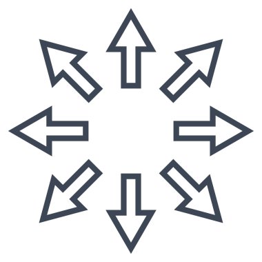 Oklar anahat vektör simgesini genişletin