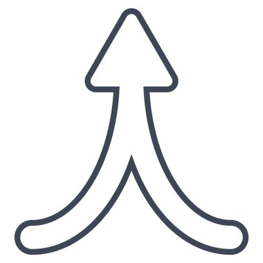 İnce çizgi vektör simge yukarı ok birleştirme