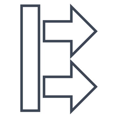 Oklar sağ anahat vektör simgesi hareket