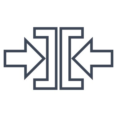 Basınç okları yatay anahat vektör simgesi