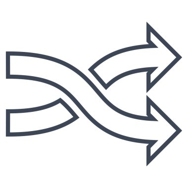 Okları yatay anahat vektör simge mix