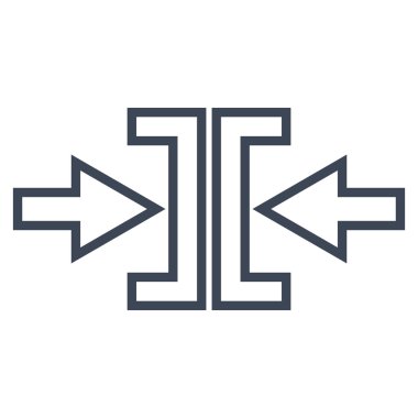 Basınç okları yatay ince çizgi vektör simgesi