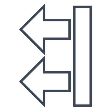 Oklar sol kontur vektör simgesi hareket