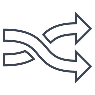 Okları yatay kontur vektör simge mix