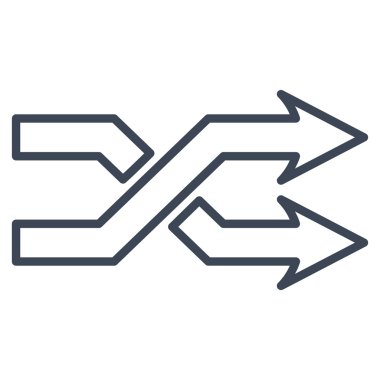 Okları yatay kontur vektör simge mix