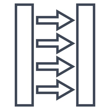 Basınç yatay anahat vektör simgesi