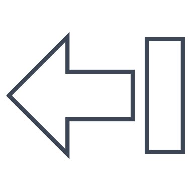 Ok sol anahat vektör simgesi çekin