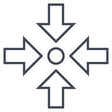 Basınç merkezi kontur vektör simgesi