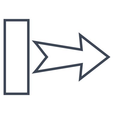 Çekme oku şu ince çizgi vektör simgesi