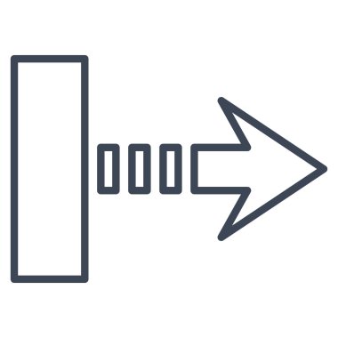 Çekme oku şu ince çizgi vektör simgesi